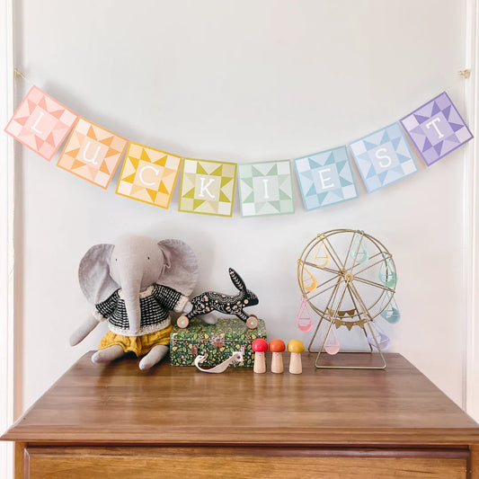 luckiest banner: a free, rainbow colored printable