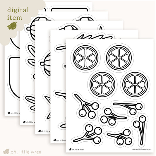 DIGITAL Winter Garland Cut, Color and DIY