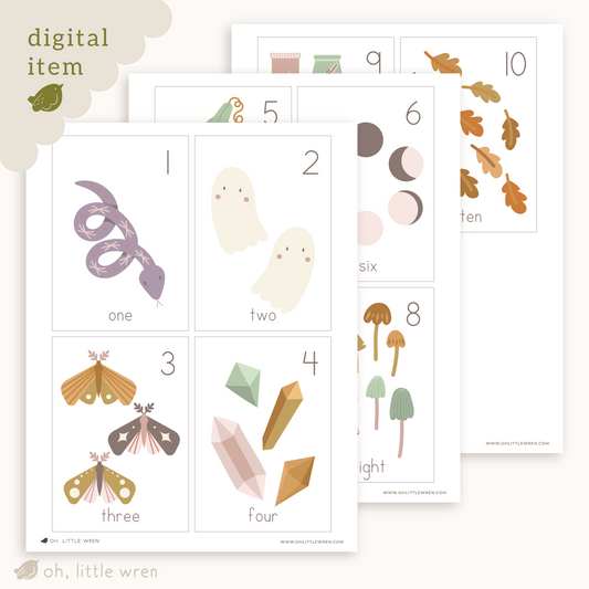 DIGITAL Freebie Halloween Counting 1 to 10 Flash Cards
