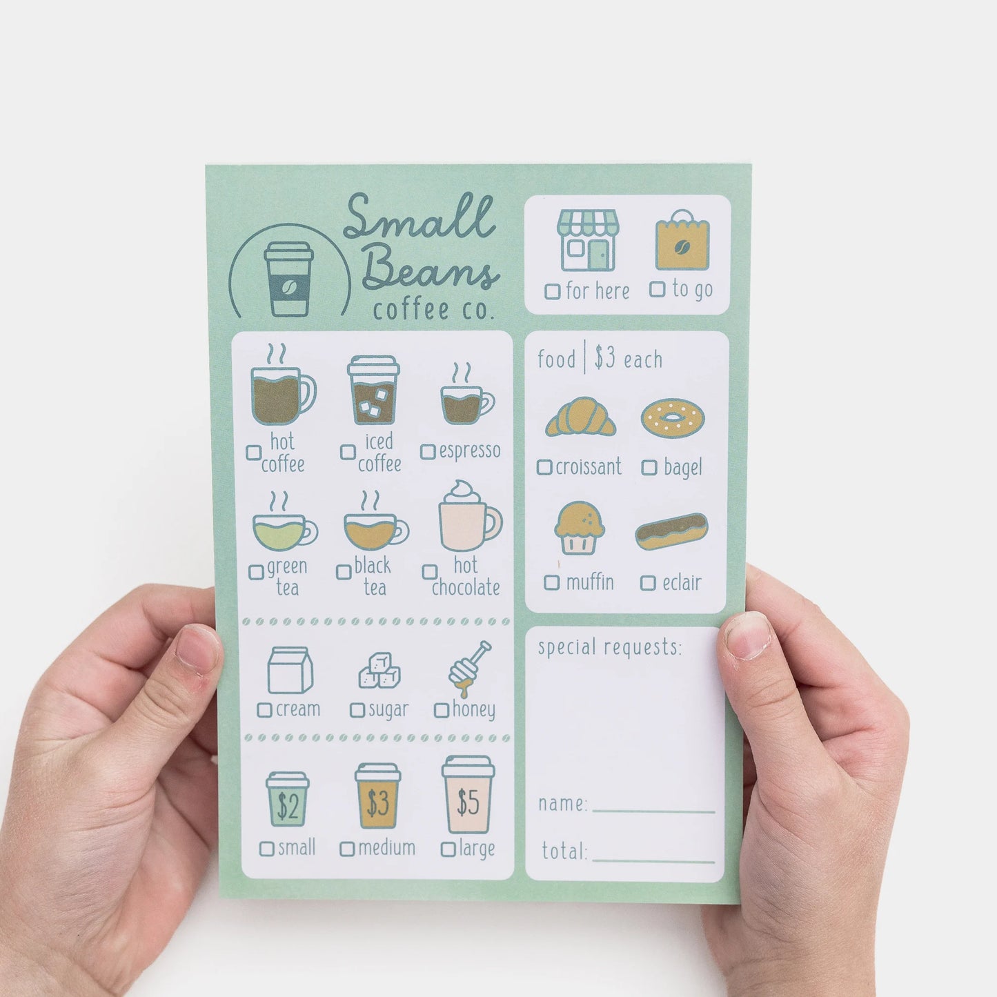 Coffee Shop Pretend Play Notepad - Series 1, Inspired to Play