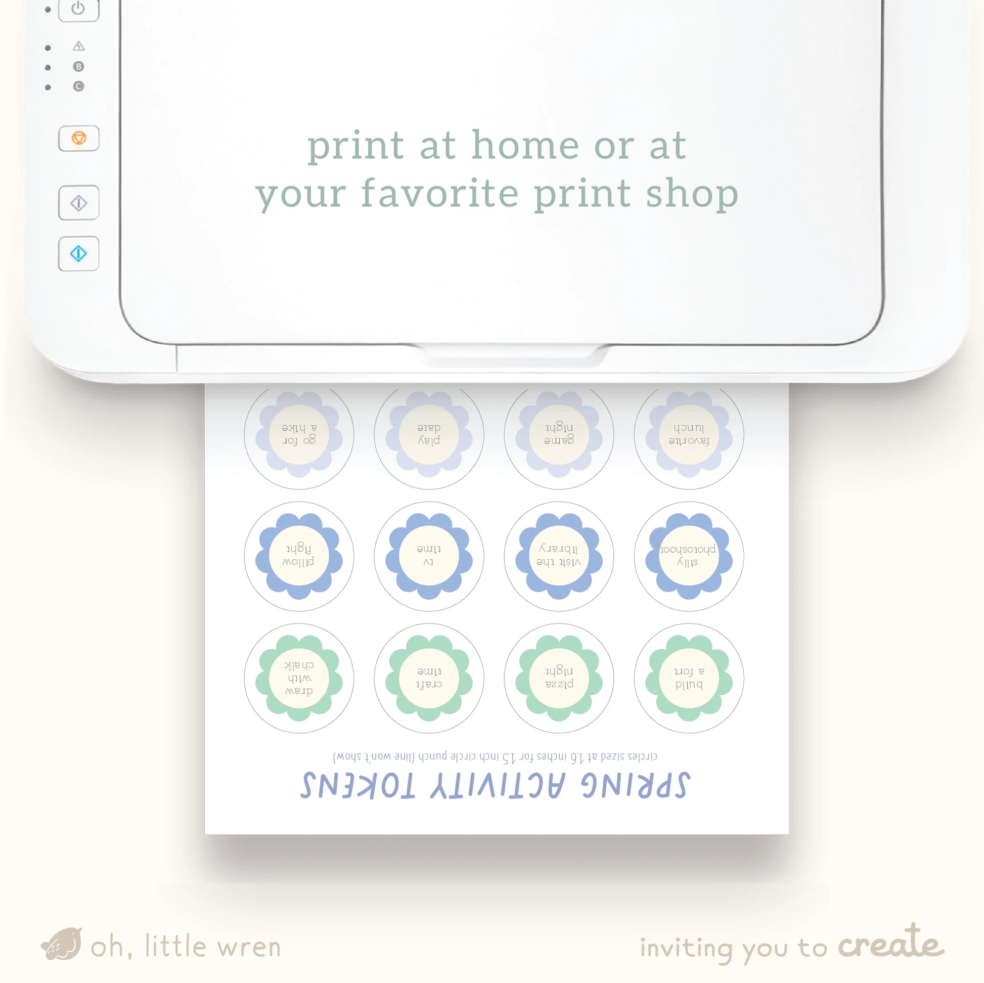 DIGITAL Spring Activity Token Printables – oh, little wren